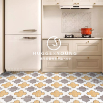 National Horse Family Law Style Cream Wind Small Flower Brick Vegetarian Color Retro Tile Kitchen Toilet Balcony Dining Room Matching Floor Tiles