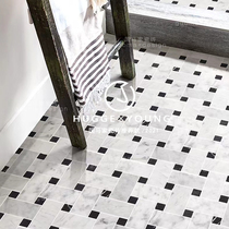 Guoma French marble woven pattern mosaic bathroom black and white mosaic anti-slip floor tiles 300X300