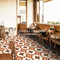 Guomajia French retro caramel color small tiles American floral tiles kitchen bathroom balcony garden floor tiles