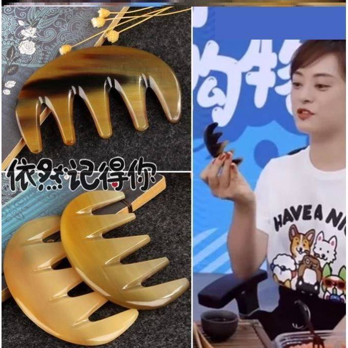 Sun Li with comb wide five-tooth head scraping comb five-tooth comb horn comb massage scalp meridian comb neck