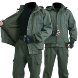 Флисовый хлопковый износостойкий камуфляжный удерживающий тепло комбинезон, увеличенная толщина, защита от ожогов