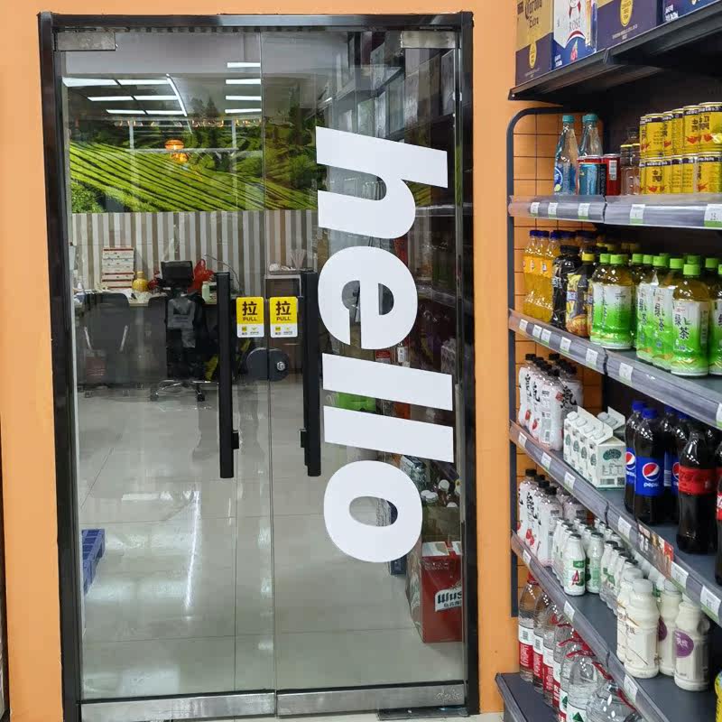 ins wind hello English letter wall stickers mirror photo decoration clothing coffee milk tea shop glass door stickers