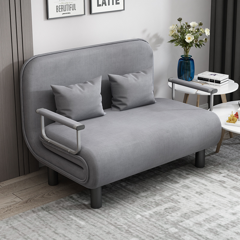 Living room 2022 New iron art sofa bed Balcony Dual-use Casual Home High-end Single Folding Mesh Red
