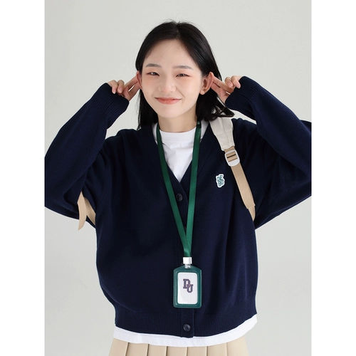 DESSUU Осенний трикотажный кардиган, куртка, цветной свитер, свободный крой