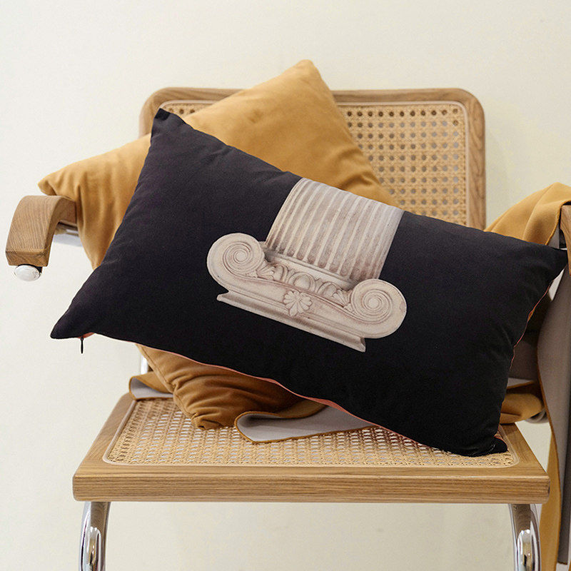 LINZOE Nordic Rectangular Retro Sofa Living Room Bedroom Printed Pillow Creative Simple High Elastic Car Waist Back