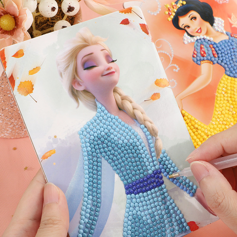 Ice - chicken girl sticker children stick sticker diamond 6 year old Princess Aisha gems changed toys 5 small