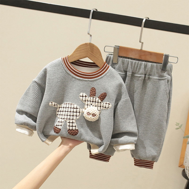 Boys and girls sweater suit 2022 spring and autumn new children's baby foreign style clothes children's sports two-piece suit