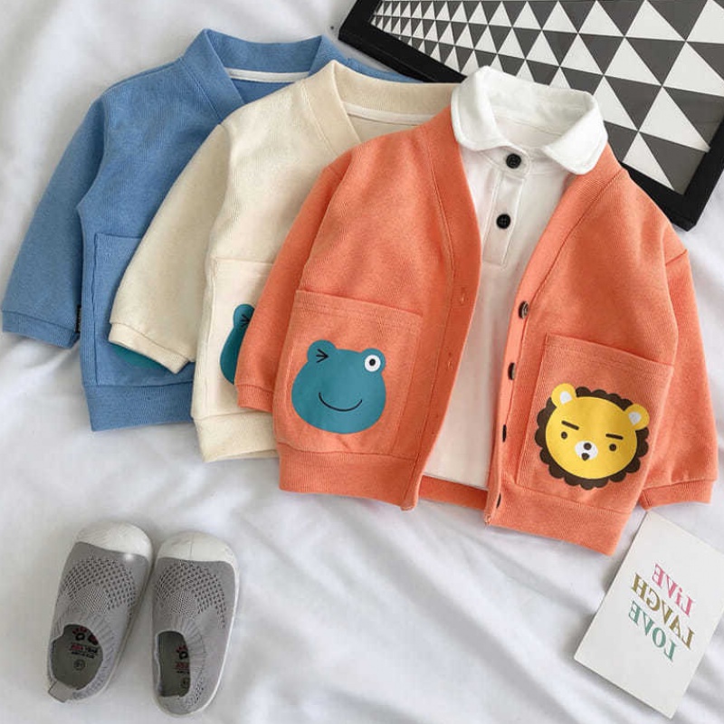 Infant coat autumn clothes baby clothes female boy spring cardigan foreign children spring children coat Korean version