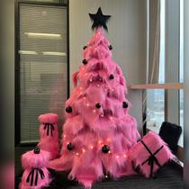 Plush Christmas tree shop Internet celebrity holiday scenery window photo photo props decoration event check-in