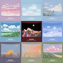 Background scenery oil painting background Bins wind room arrangement Dormitory decoration bedside hanging cloth wall cloth hanging blanket canvas