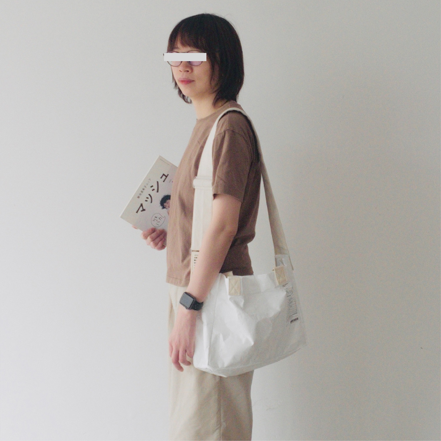 Custom Logo Waterproof Washable Kraft Tyvek Bag, Handheld Shoulder Crossbody Eco Bag - Thumbnail 4