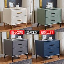 Bedside cabinet technology cloth modern bedroom light luxury bedside small cabinet lockers bedside shelf solid wood customization