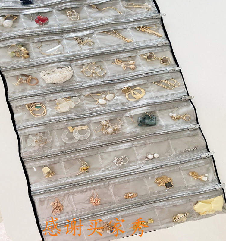 Earrings storage book silver jewelry anti-oxidation sealed bag nails special jewelry props for this product display high-end transparent jewelry