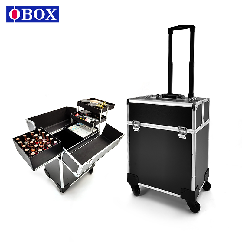 OBOX large-capacity makeup box professional makeup artist storage tool box beauty salon nail embroidery trolley case
