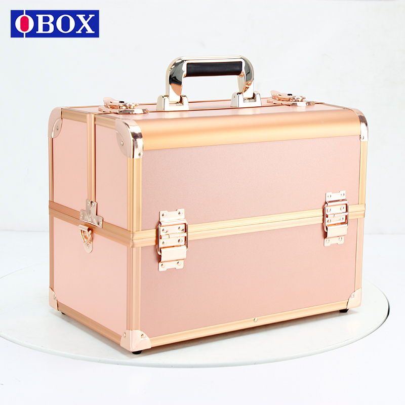 OBOX Handheld Makeup Box Professional Bride and Makeup Artist Multi-layer Incorporated Embroidery Nail Toolbox