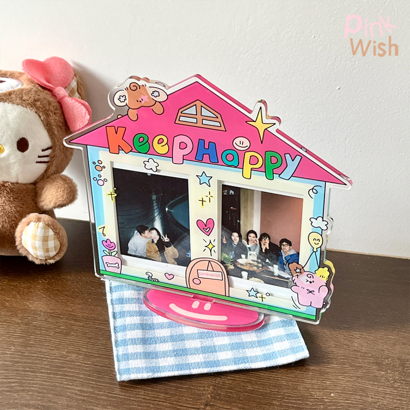 Pinkwish Daydream Polaroid Photo Frame Original Cute Puppy 3inch Mini Acrylic Stand with Dual Card Slots