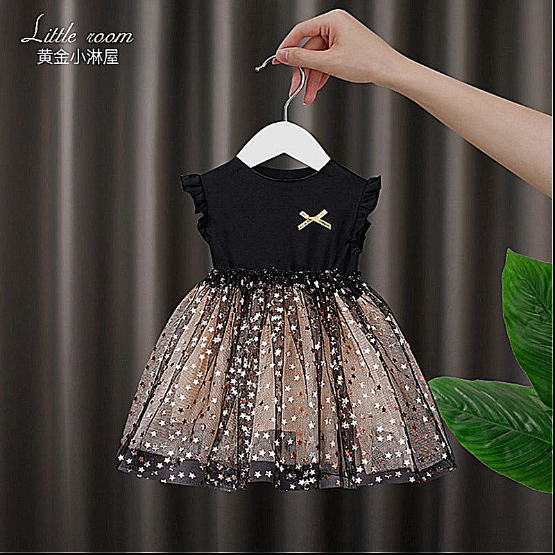 Female Baby Ocean Dress Spring Summer Clothes Children Han Edition Girl Pure Cotton Fluffy Skirt Super Fairy Polo Princess Dresses Princess Dress