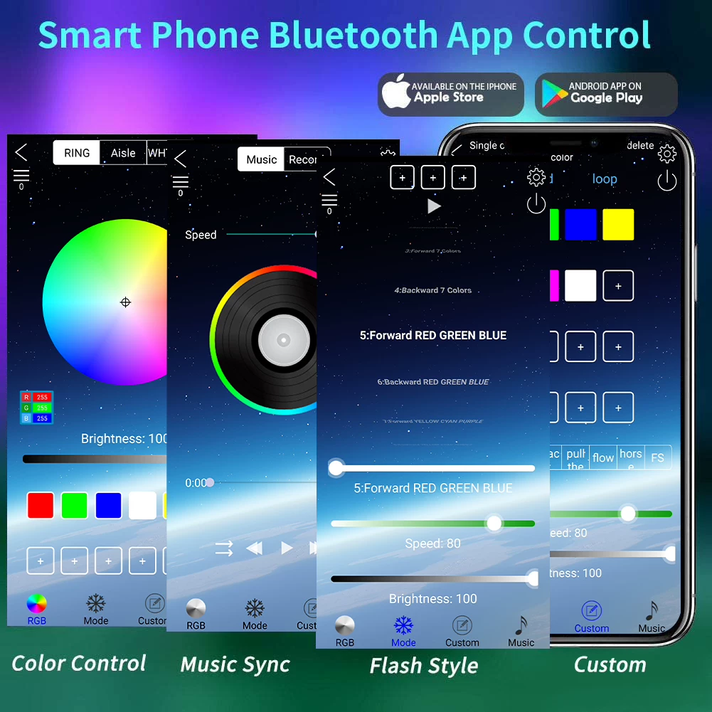 Светодиодные ленты RGB 2835 Bluetooth управление USB гибкие 5050