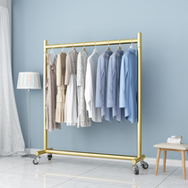 Mobile hanger floor-standing bedroom net red coat rack household simple hanger balcony clothes rack with wheels