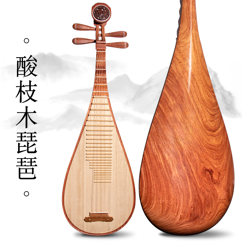 Yihai acid branch wood pipa musical instrument beginner entry adult professional verification exam playing pipa piano factory direct sales