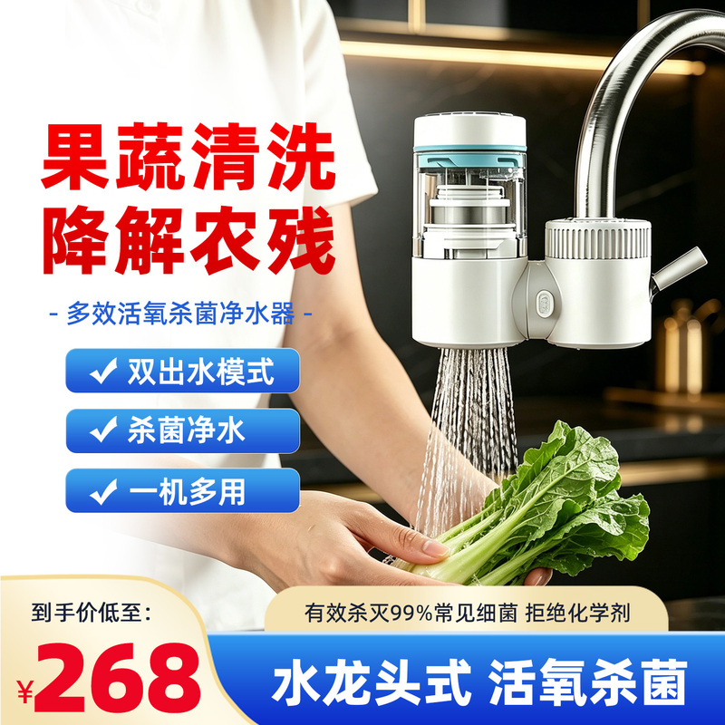 Multifunctional Ozone Faucet Water Purifier for Filtration, Disinfection, Sterilization, Deodorization, Oxygen Purification, and Meat Detoxification Multifunctional Ozone Faucet Water Purifier for Filtration, Disinfection, Sterilization, Deodorization, Oxygen Purification, and Meat Detoxification