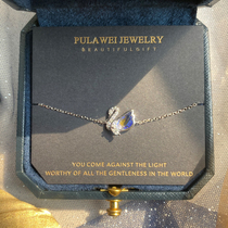 Swan bracelet female sterling silver girl ins niche design advanced sense crystal jewelry girlfriends simple birthday gift