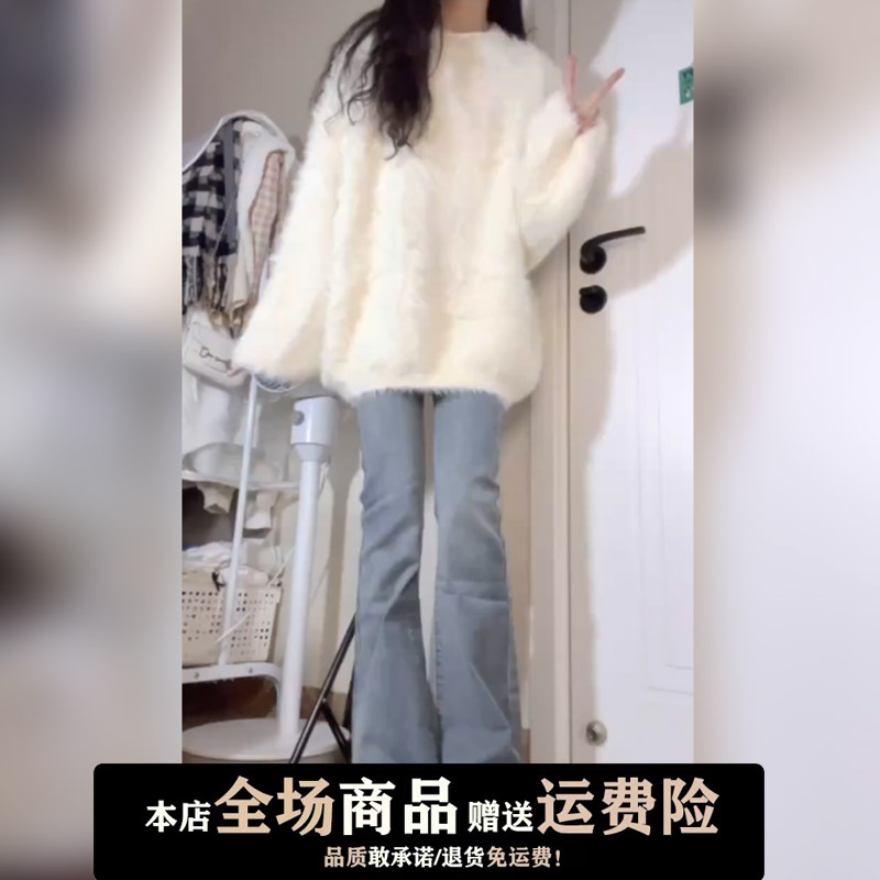 Knitted Sweater for Women 2026 Autumn and Winter New Loose Seahorse Wool Coat Top Dongguan Dalang Soft and Lazy Style Knitted Sweater for Women 2026 Autumn and Winter New Loose Seahorse Wool Coat Top Dongguan Dalang Soft and Lazy Style