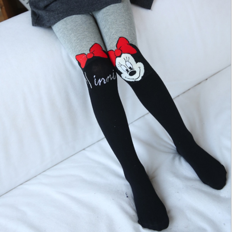 Spring and Autumn girls punched panties children's panties baby dance socks to increase Mickey princess socks