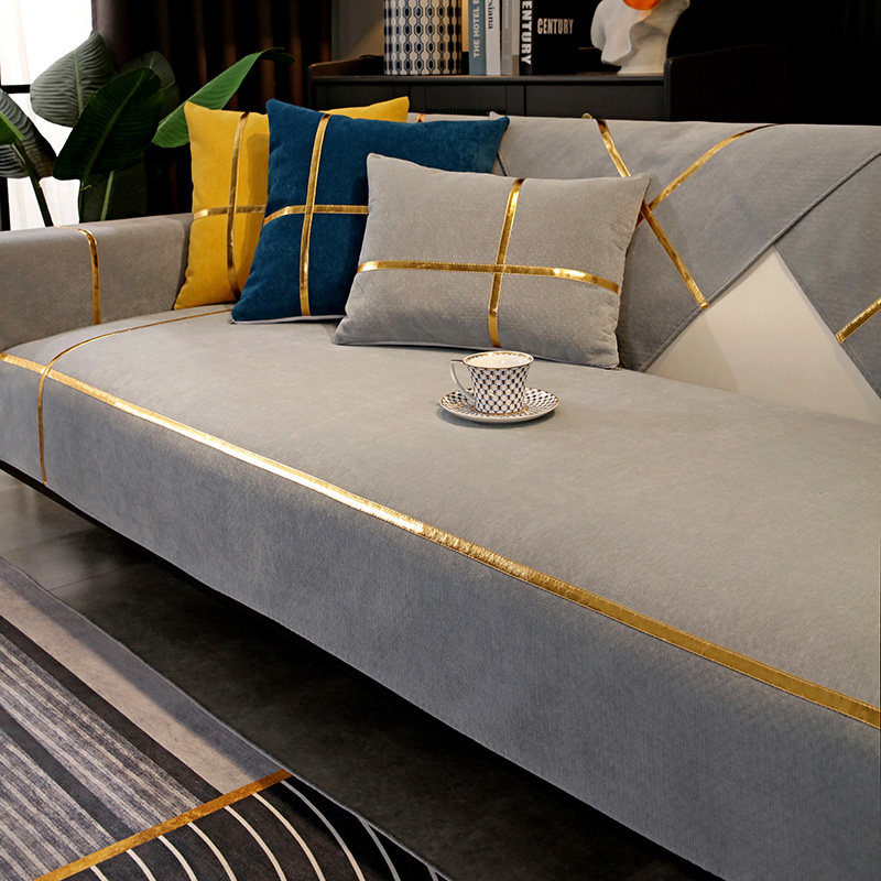 Light luxury style leather sofa cushion four seasons universal non-slip simple modern high-end cushion cover cloth sofa cover towel