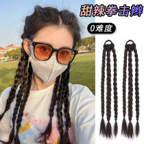 Sweet And Hot Girl Natural Hemp Flower Braid Wig Braids Female Strap Style Ponytail Boxing Braid Wig Fish Bone Hemp Flowers Dirty Braid