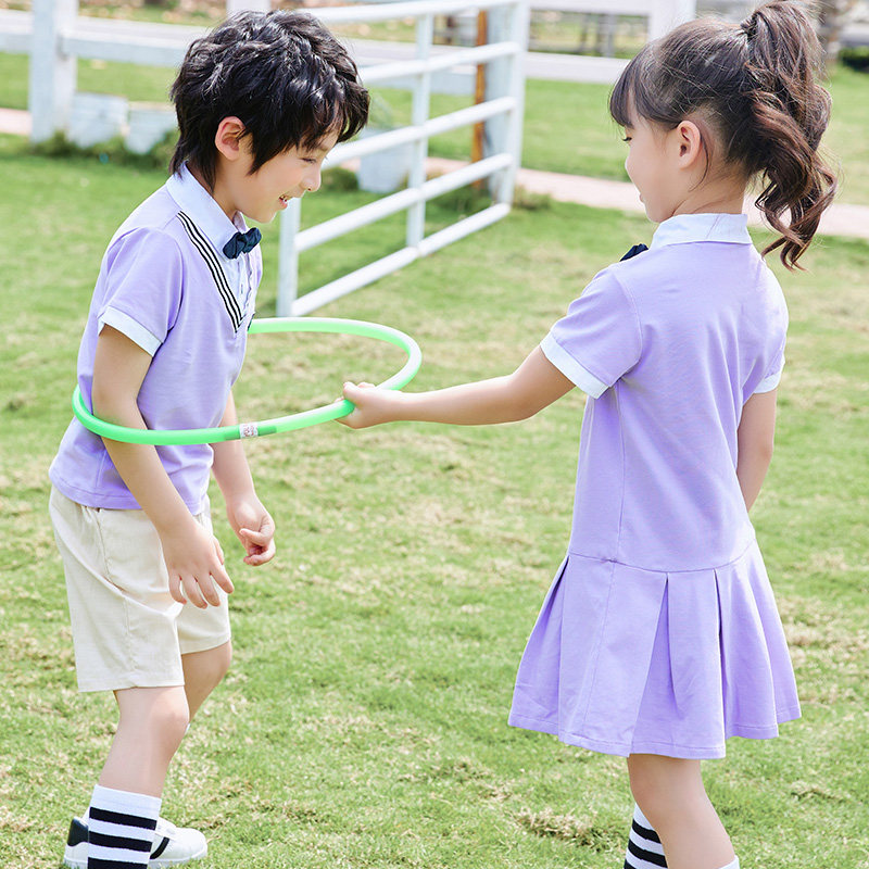 Kindergarten garden clothes summer clothes cotton short-sleeved suits college style primary school students summer school uniforms large class graduation photo class clothes