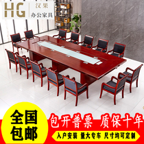 Solid wooden table large long tables and chairs combined fashion modern paint desk Chinese meeting table