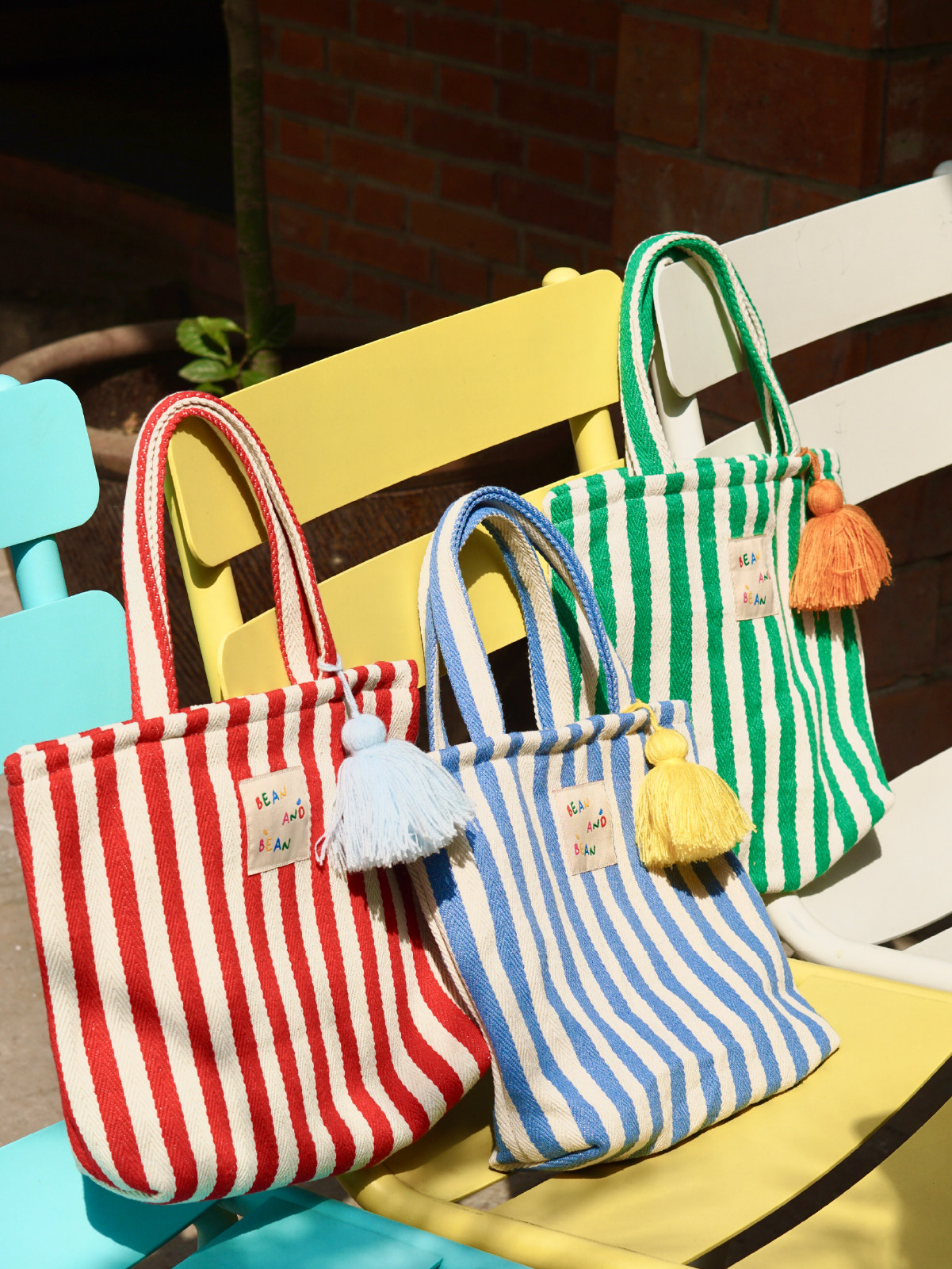 南仏ホリデー ストライプミニトート 大容量 シンプル 厚手 ストライプ