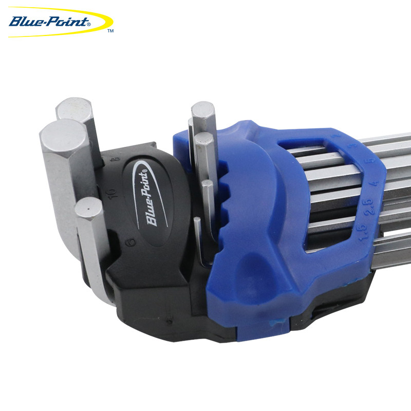 American Blue Dot 9pcs Metric Extra Long Flat Head Allen Allen Wrench Set Hex Screw Removal Tool