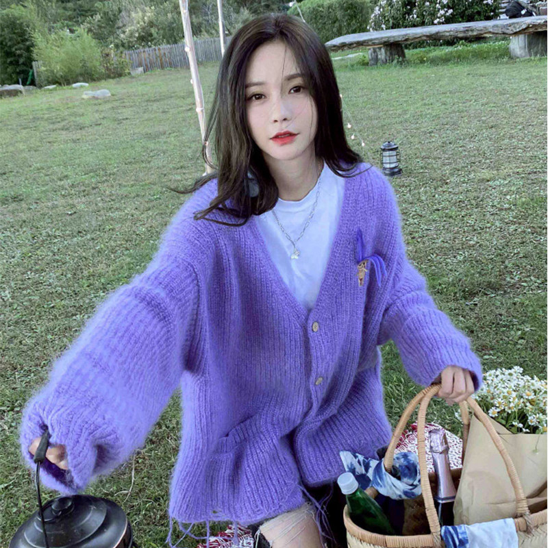 France maje Shen Mengchen stars the same knitted cardiovert 2021 spring new 100 lap jacket