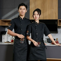 Черный фартук, короткий рукав