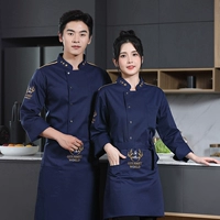 Синий лонгслив, фартук