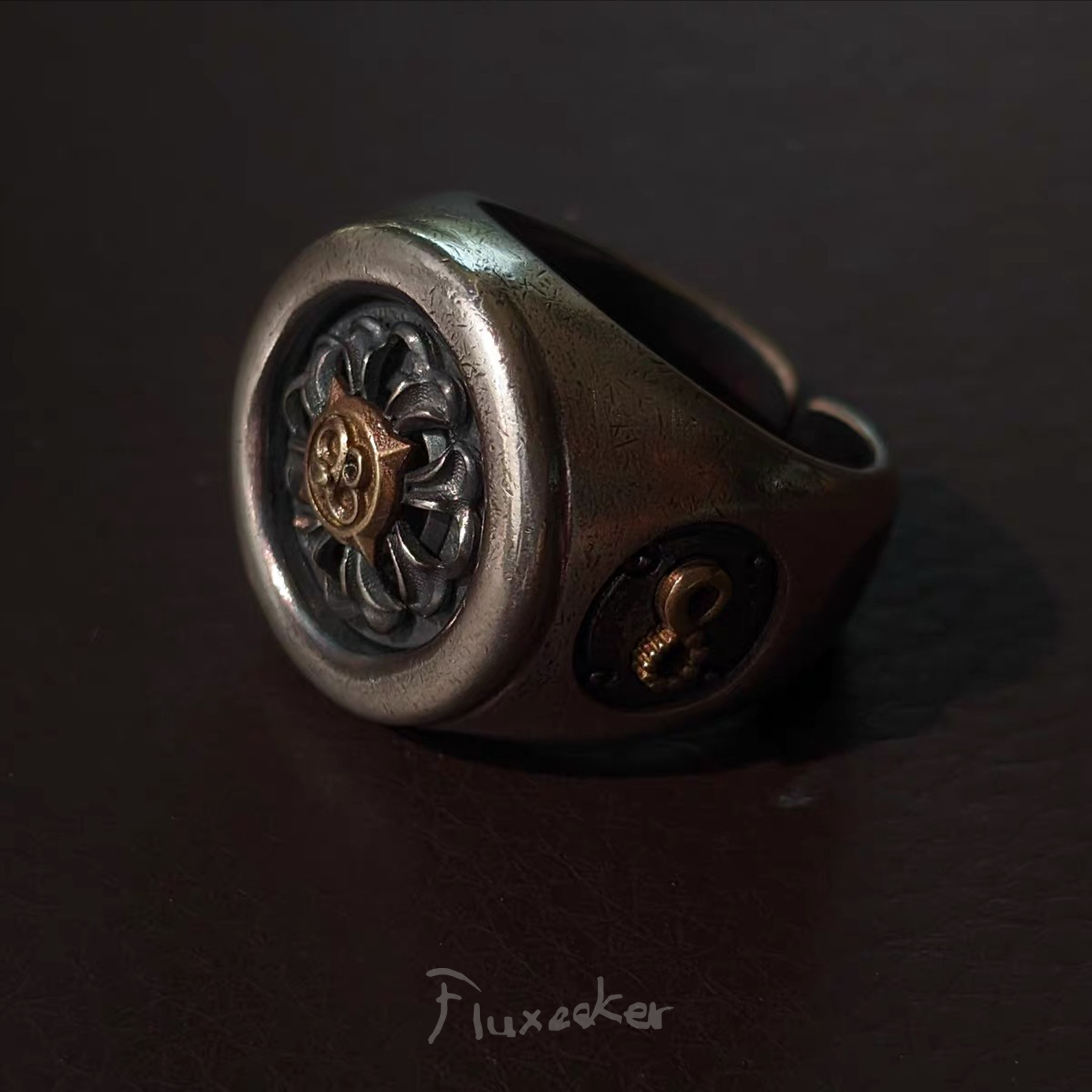 fluxeeker | boundless TRIPLEX pure silver brass ring