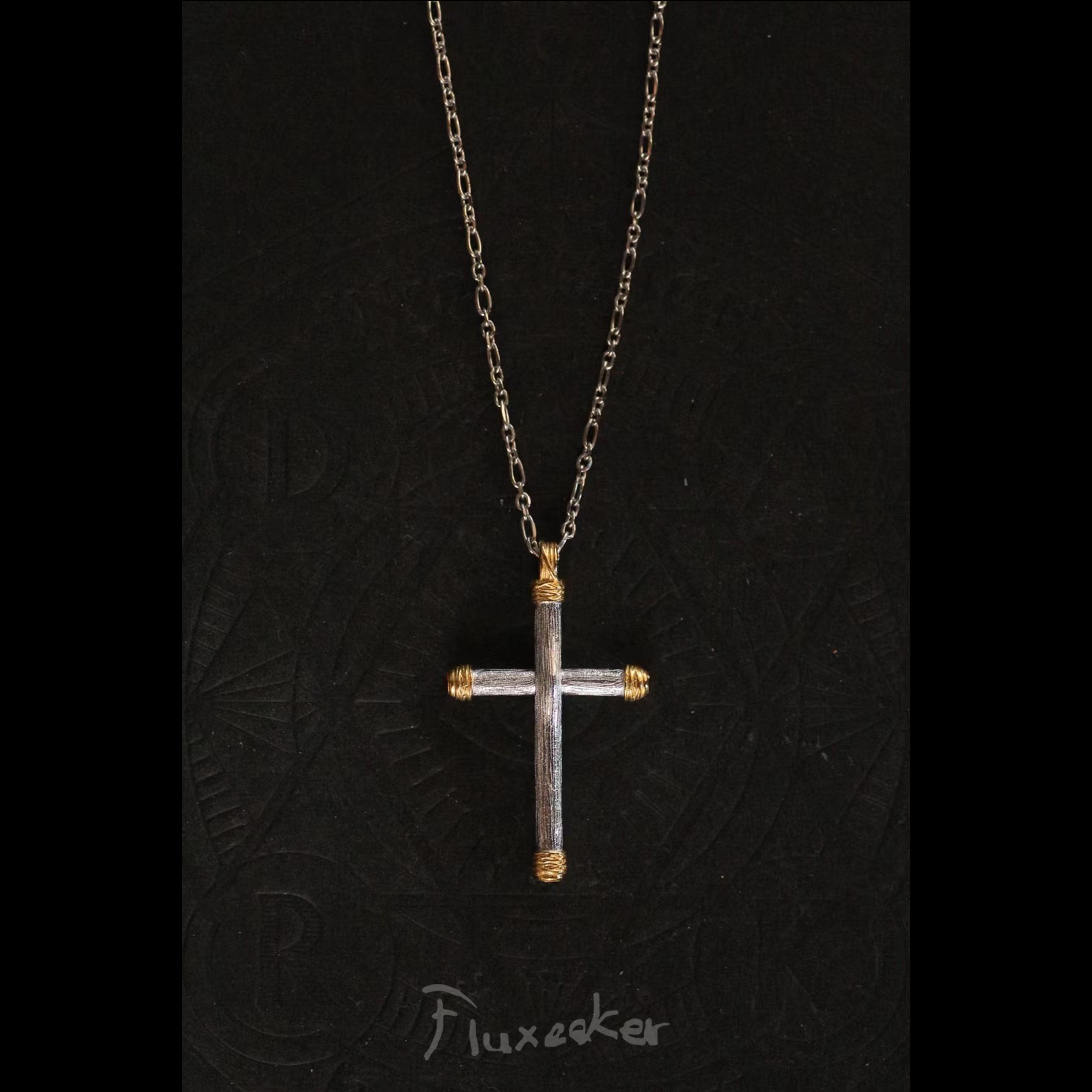 fluxeeker | Palace Metallurgical Pure Silver Ruby Crucifix Necklace