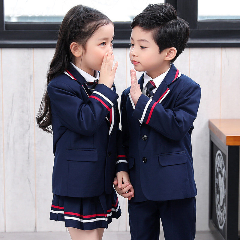 Elementary school uniform suit British style sportswear kindergarten garden uniform spring and autumn four-piece class uniform winter suit
