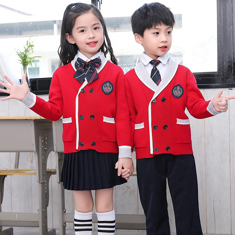 British college style kindergarten garden uniform spring autumn winter primary school uniform first grade cotton sweater children's suit