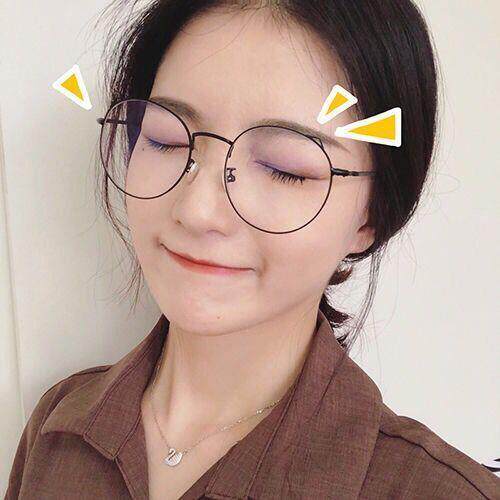 Vegan degree student Retro closeable Glasses Cat Net Red Circle Super Light Ears Woman Eyes Flat Light Glasses Frame Equipped