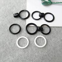 Black 0-shaped hook metal buckle swimsuit underwear bra extended hook button sling shoulder strap anti-off adjustment buckle