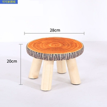 Solid wood stool home creative cute shoe-changing stool low stool round stool small wooden stool lazy small stool