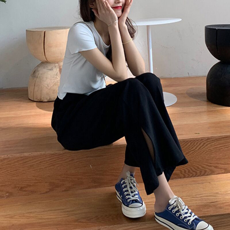 Maternity pants outerwear spring and summer pants loose wide leg sports modal drape pants fashion Korean version of belly pants