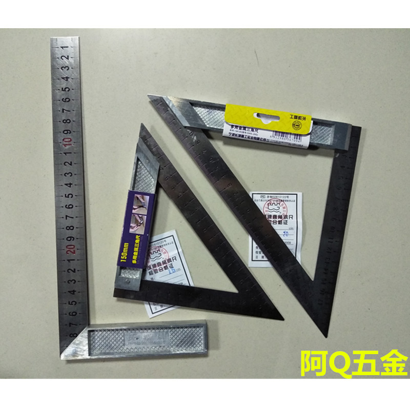 Great Wall Seiko Stainless Steel Triangle Ruler Woodworking Angle Ruler Measuring Ruler Ruler 45 degrees 90 degrees High Precision