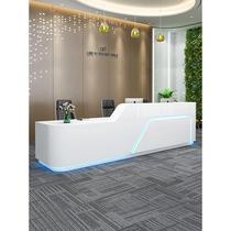 Zhejiang painted front desk reception desk company front desk beauty salon counter white cashier simple modern arc