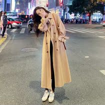 Coat female 2021 spring and autumn new tide Korean students loose slim knee ins temperament coat coat