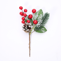 Berries Snowflake Pine Branches Christmas Flower Rings Decorative Cotton Christmas Atmosphere Pendulum Gift Box Accessories Photographic Props