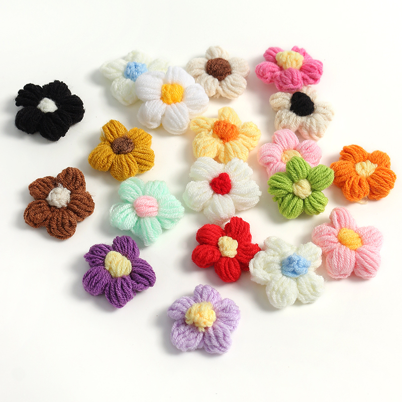 Simulated Fabric Knitted Yarn Flowers, Artificial Flowers, DIY Handmade Hair Accessories, Hair Accessories, Clothing, Shoes and Hats Decorative Accessories Simulated Fabric Knitted Yarn Flowers, Artificial Flowers, DIY Handmade Hair Accessories, Hair Accessories, Clothing, Shoes and Hats Decorative Accessories